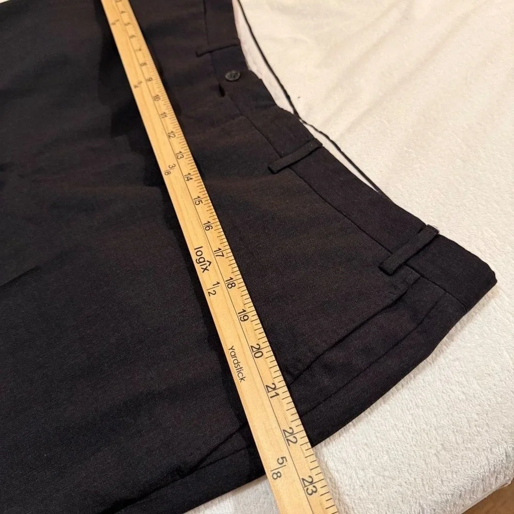 Canali Dress Pants Mens 40 Black Flat Front Wool Trousers Made in Italy‎ Office